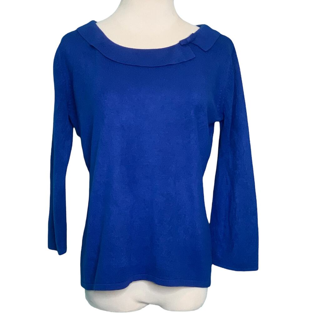 Sag Harbor blue 3/4 sleeves casual sweater size Small